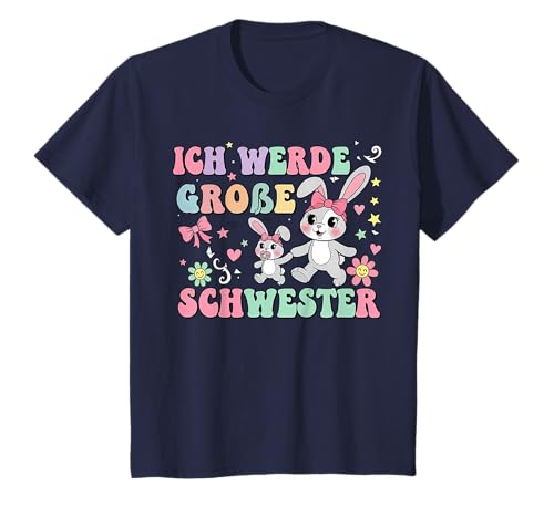 Ich Werde Große Schwester Hase Mädchen Ankündigung Baby T-Shirt von Große Schwester Geschenk Idee Hasen Motiv