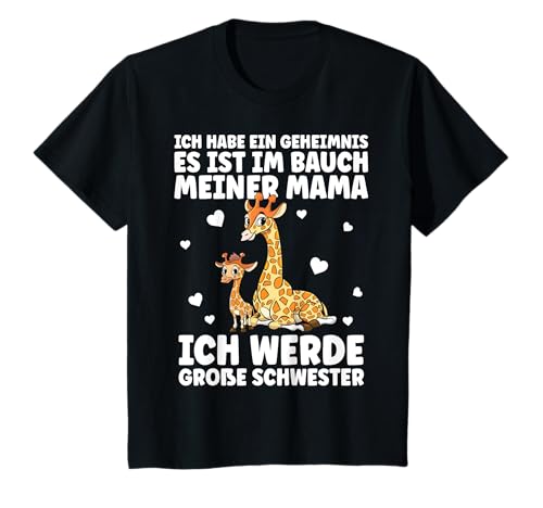 Schwester Im Bauch Meiner Mama Giraffe Mädchen T-Shirt von Große Schwester Spruch