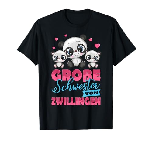 Große Schwester von Zwillingen süßes Panda Baby T-Shirt Große Schwester von Zwillingen süßes Panda Baby T-Shirt von Große Schwester von Zwillingen Panda 2023