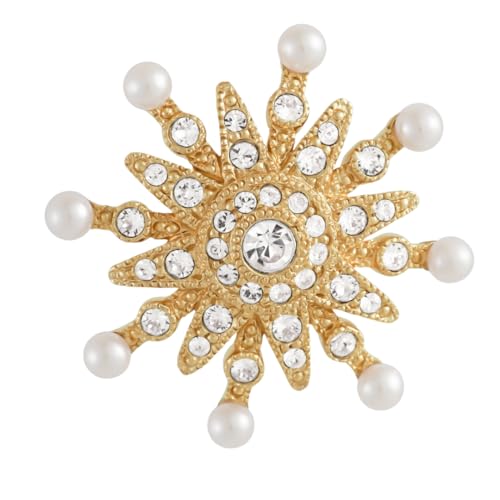 Grossé Brosche - Celestial - Gold - Perle - Weiß - Kristalle - Vergoldet - GJ30562 von Grossé
