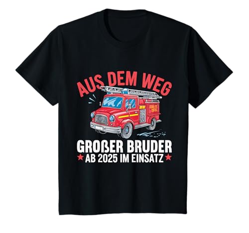 Großer Bruder 2025 Feuerwehr Geschwister Kinder Unisex Klassisch T-Shirt Schwarz Größe 8-10 Jahre V-Ausschnitt Feuerwehr Design Großer Bruder 2025 Feuerwehr Geschwister Kinder Unisex Klassisch T-Shirt Schwarz Größe 8-10 Jahre V-Ausschnitt Feuerwehr Design von Großer Bruder 2025 Feuerwehr Geschwister