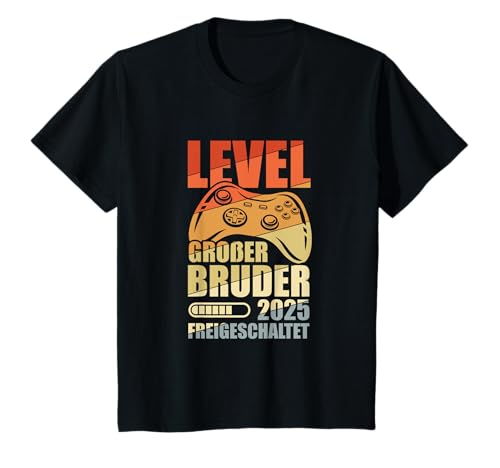 Kinder Level Big Brother 2025 Unlocked Gamer T-Shirt Kinder Level Big Brother 2025 Unlocked Gamer T-Shirt von Großer Bruder 2025 T-Shirt für Gaming Nachwuchs