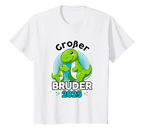 Kinder Dino Big Brother 2025 - Geschwister Ankündigung Babyparty T-Shirt von Großer Bruder 2025