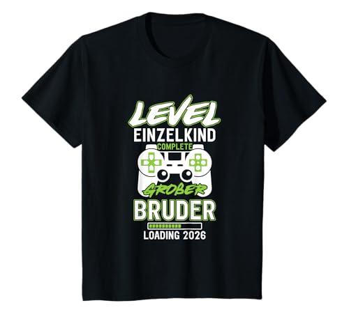 Level Einzelkind Complete Großer Bruder 2026 Jungen T-Shirt von Großer Bruder Ankündigung Schwangerschaft