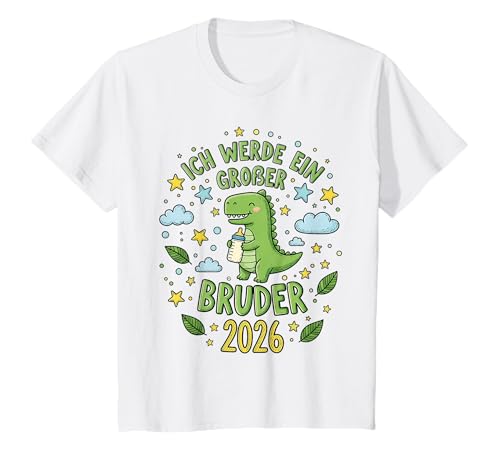 Kinder Geschwister Baby Dino Ich werde EIN großer Bruder 2026 T-Shirt Kinder Geschwister Baby Dino Ich werde EIN großer Bruder 2026 T-Shirt von Großer Bruder Geschenk 2026 - Baby Ankündigung