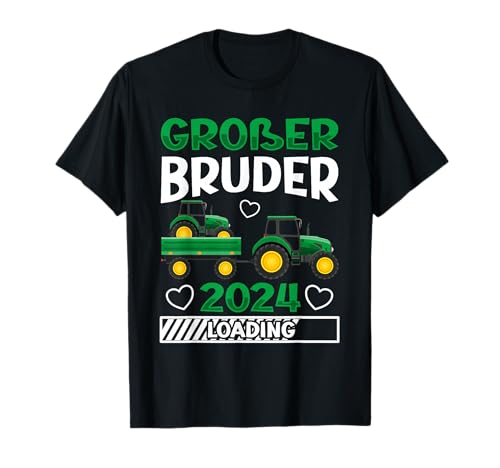 Kinder Ich werde großer Bruder Traktor Bruder T-Shirt T-Shirt von Großer Bruder Geschenk Geburt 2024