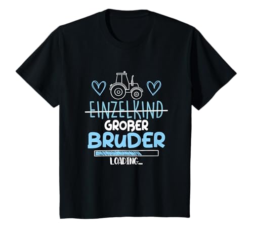 Kinder Einzelkind Big Brother Traktor T-Shirt von Großer Bruder Geschenke