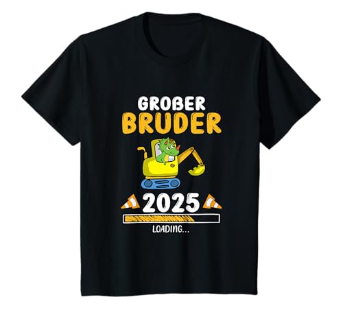 Kinder Großer Bruder Bagger 2025 Dino Baby Verkünden Geschenk T-Shirt Kinder Großer Bruder Bagger 2025 Dino Baby Verkünden Geschenk T-Shirt von Großer Bruder Geschenke