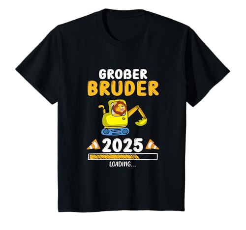 Kinder Großer Bruder Bagger 2025 Löwe Baby Verkünden Geschenk T-Shirt Kinder Großer Bruder Bagger 2025 Löwe Baby Verkünden Geschenk T-Shirt von Großer Bruder Geschenke