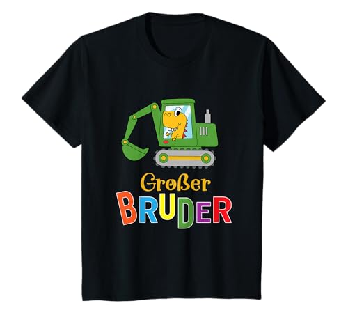 Großer Bruder Bagger T-Shirt Dino Baby Ankündigung Geschenk T-Shirt von Großer Bruder Geschenke