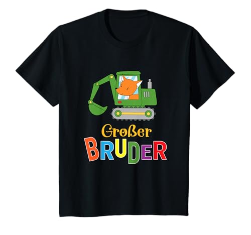 Großer Bruder Bagger T-Shirt Fuchs Baby Ankündigung Geschenk T-Shirt von Großer Bruder Geschenke