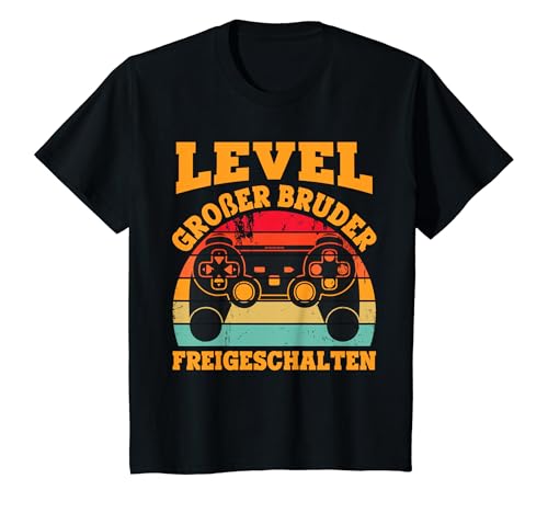 Kinder Videospiel Level Großer Bruder Freigeschalten T-Shirt von Großer Bruder Geschenke