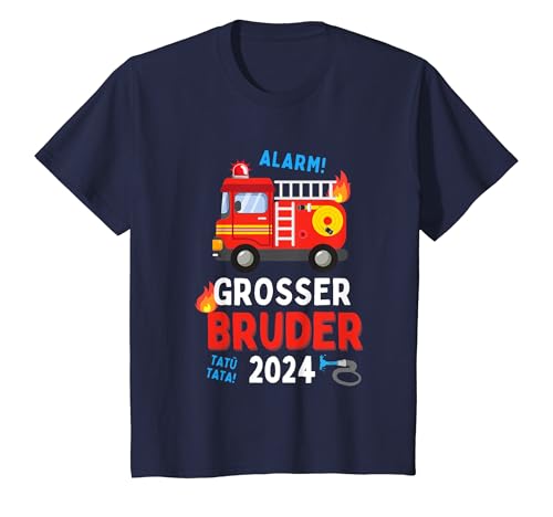 Kinder Ich werde Großer Bruder 2024 Loading Feuerwehr Ankündigung T-Shirt von Großer Bruder Verkündung 2024