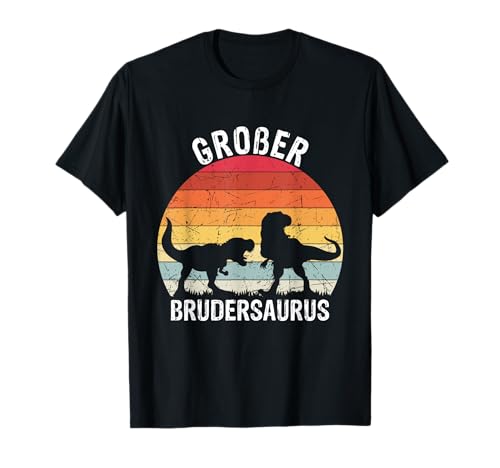 Großer Brudersaurus T-Rex Dino Geschenk T-Shirt für werdende große Brüder, Schwarz, S, Unisex, Kurzarm, Klassische Passform, Polyester, Vintage, Dinosaurier, Herren, Damen, Unisex Kinder Großer Brudersaurus T-Rex Dino Geschenk T-Shirt für werdende große Brüder, Schwarz, S, Unisex, Kurzarm, Klassische Passform, Polyester, Vintage, Dinosaurier, Herren, Damen, Unisex Kinder von Großer Brudersaurus T Rex Dino Geschenk Bruder