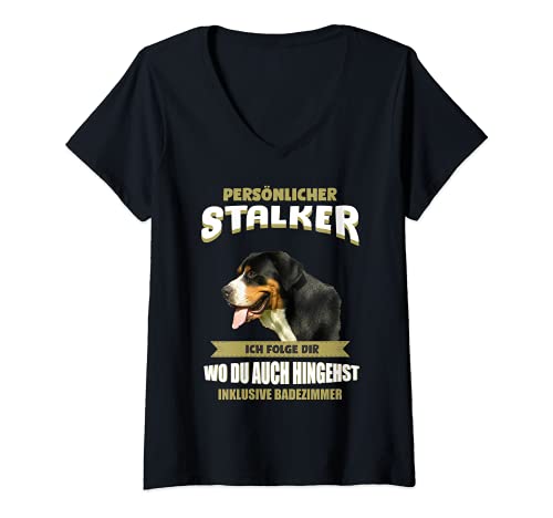 Damen Grosser Schweizer Sennenhund - Grosser Schweizer Sennenhund T-Shirt mit V-Ausschnitt Damen Grosser Schweizer Sennenhund - Grosser Schweizer Sennenhund T-Shirt mit V-Ausschnitt von Grosser Schweizer Sennenhund