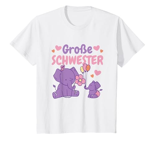 Grosser Schwester Geschenk Kinder/Mädchen Mädchen T-Shirt Klassisch Kurzarm White, Violet Größe 80 Grosser Schwester Geschenk Kinder/Mädchen Mädchen T-Shirt Klassisch Kurzarm White, Violet Größe 80 von Grosser Schwester Geschenk