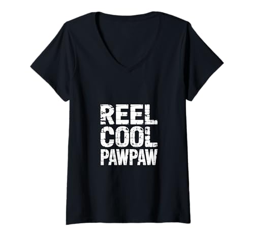 Damen Reel Cool Pawpaw Angeln Großvater |- T-Shirt mit V-Ausschnitt Damen Reel Cool Pawpaw Angeln Großvater |- T-Shirt mit V-Ausschnitt von Großvater beim Angeln