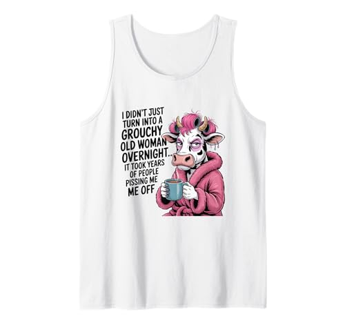 Grouchy Woman Cow Coffee Funny Quote Attitude Tank Top Grouchy Woman Cow Coffee Funny Quote Attitude Tank Top von Grouchy Cow Funny Coffee Sass Woman Humor