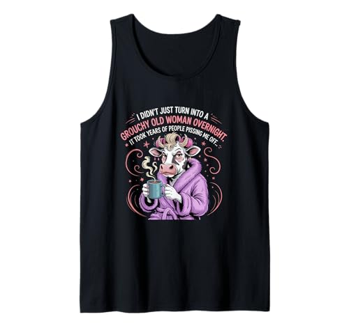 Grouchy Old Woman Funny Cow Coffee Sass Tank Top Grouchy Old Woman Funny Cow Coffee Sass Tank Top von Grouchy Old Woman Cow Coffee Funny Quote