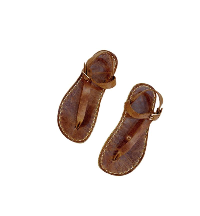 Men Grounding Sandals | New Crazy Brown Sustainable Handmade Leather Traveler Copper Rivets von Groudingschuhe