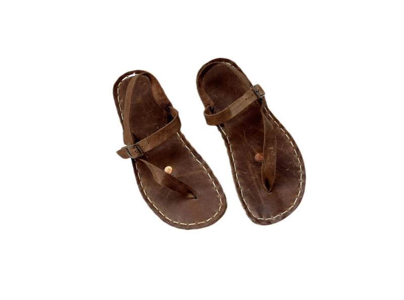 Men Grounding Sandals | Visions Leather Sustainable Handmade Traveler Copper Rivets von Groudingschuhe
