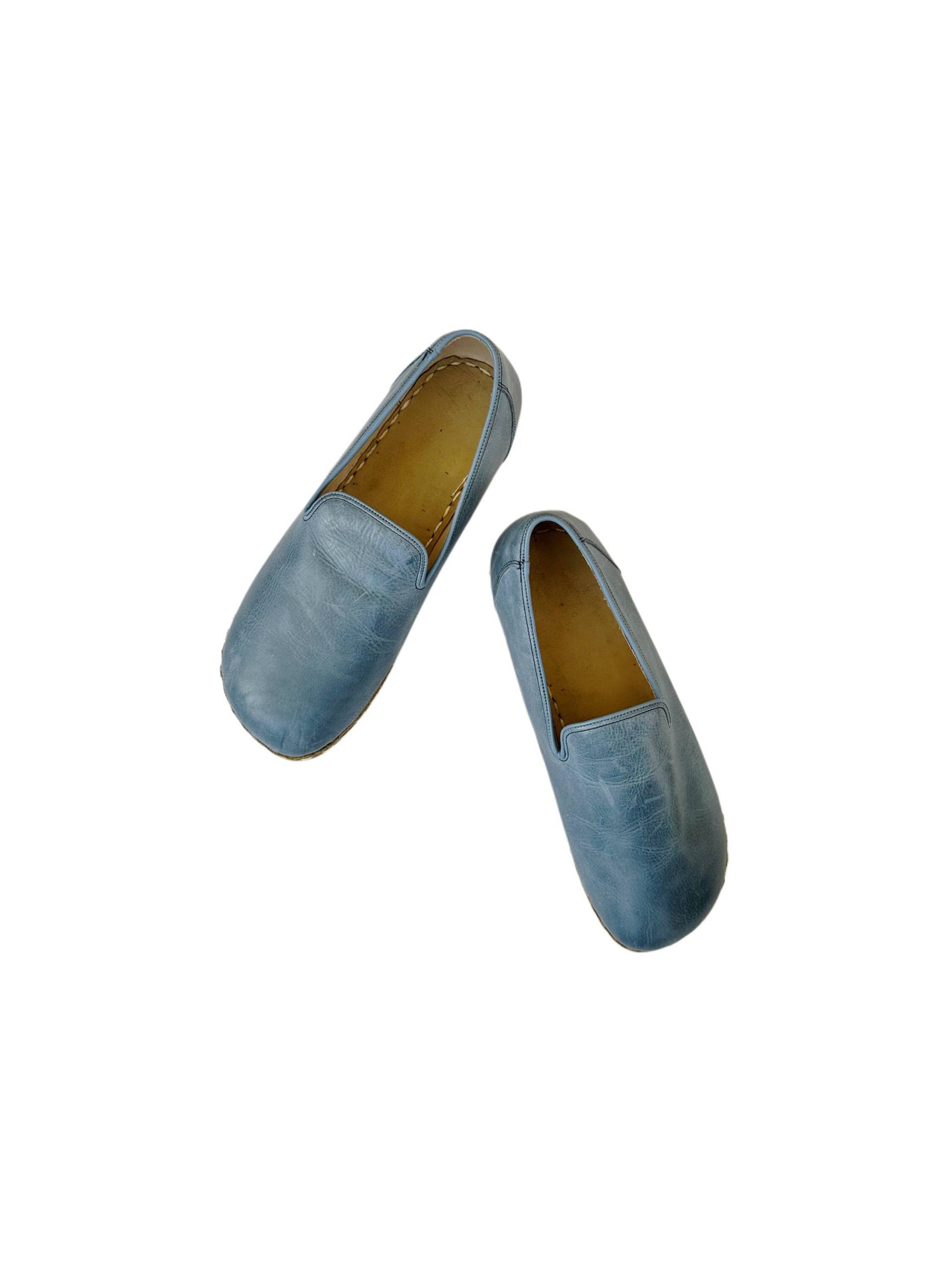 Mens Earthing Shoe, Barefoot Shoes Mens, Groudning Copper Rivets, Leather Solenew, Blue Mens Earthing Shoe, Barefoot Shoes Mens, Groudning Copper Rivets, Leather Solenew, Blue von Groudingschuhe