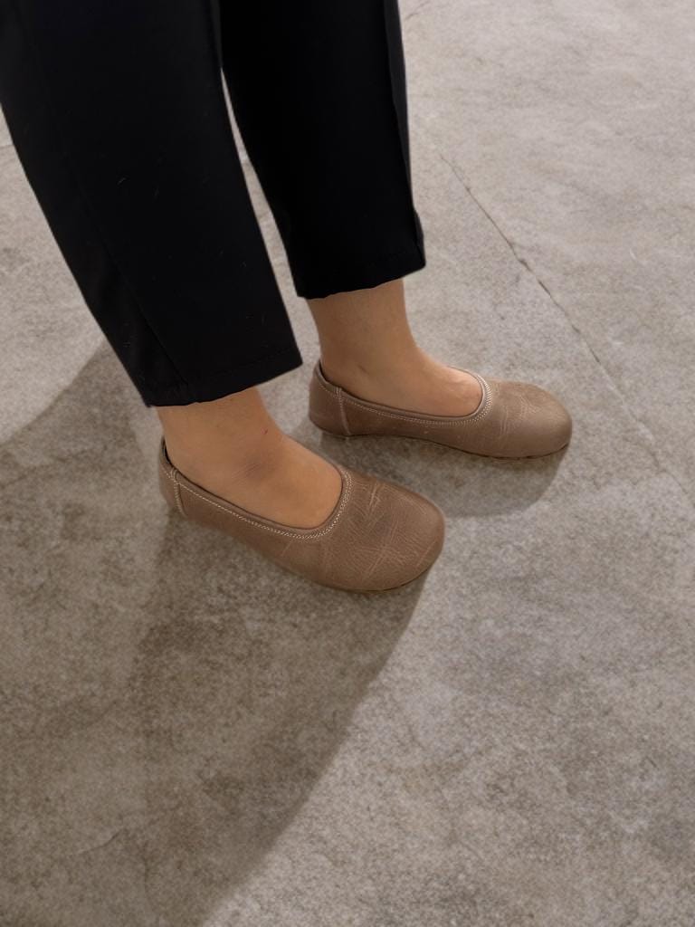 Visions Leather Barefoot Ballerinas, Handmade Zero Drop Slip-Ons, Grounding Minimalist Shoes von Groudingschuhe