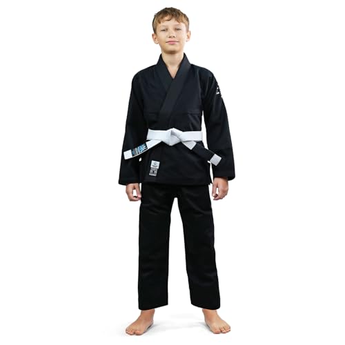 Ground Game Kids BJJ GI Kinder Spartan Schwarz | K0 | Jiu Jitsu Anzug Kimono Sportanzug Kampfsport von Ground Game