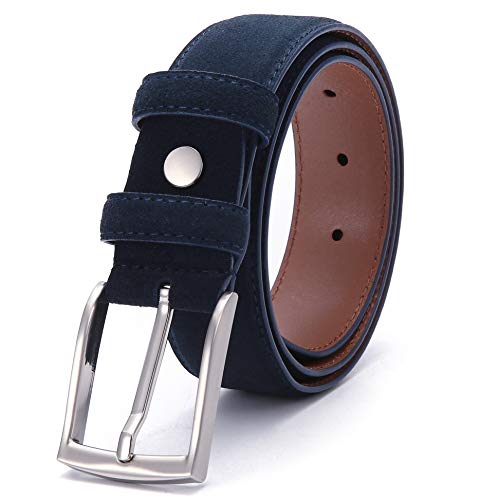Ground Mind Dicker Wildleder-Gürtel für Herren, lässiger Stil, Blau, Größe XL von Ground Mind