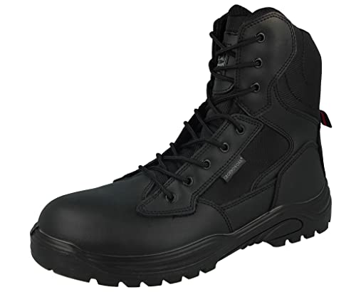 GROUNDWORK Stahlkappe Combat Taktische Sicherheitsstiefel Sicherheitsstiefel Militär Polizeistiefel, onyx, 39 1/3 EU von GROUNDWORK