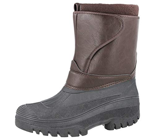 Winter-Schneestiefel, Wildlederimitat, mit Thermofleece gefüttert, Unisex, braun, 44 EU von GROUNDWORK