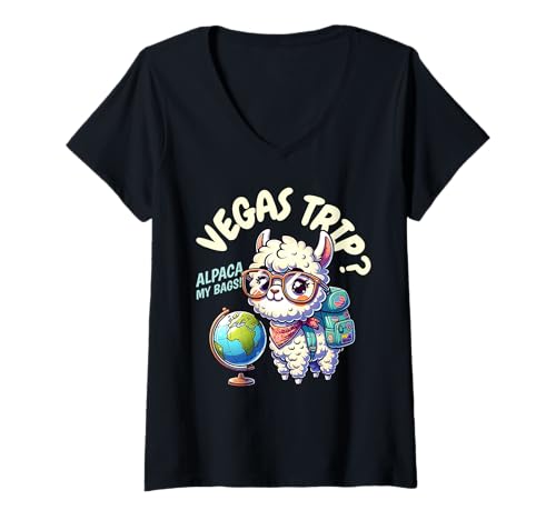 Damen Lustiges passendes Vegas T-Shirt mit V-Ausschnitt Damen Lustiges passendes Vegas T-Shirt mit V-Ausschnitt von Group Vegas Trip And Nevada Vacation Apparel