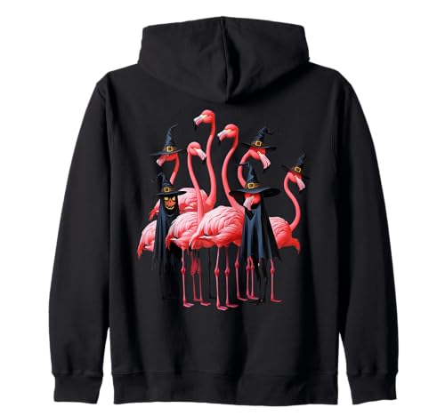 Halloween Flamingos Verkleidet als Hexen Pink Birds Girls Kapuzenjacke von Group Women Halloween Fun Trick Treat Outfits