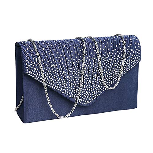 Damen-Clutch, mit Umschlag, ideal für Hochzeiten, Marineblau von Groupcow
