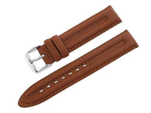 Grovana 18 mm Lederband Uhrenband Armband Uhrenarmband mit Dornschließe in Braun von Grovana