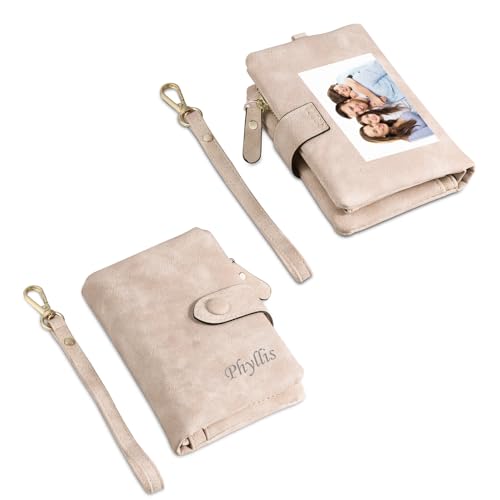 Grovjewfit Personalisierte Damen PU Klein Geldbörse: Portemonnaie Mit Namen Texte Foto Gravur Im Kurzformat Brieftasche Viele Fächer Münzfach Geschenke Für Mutter Frau (Rosa) von Grovjewfit