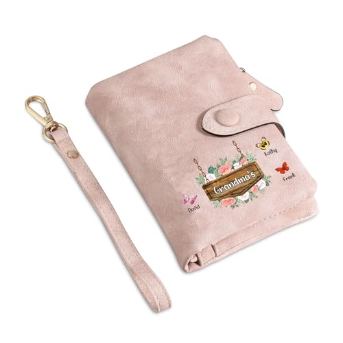 Personalisierte Damen Geldbörse Mit 3-8 Namen Portemonnaie Weihnachten Als Geschenke Für Oma Mutter Großmutter (Style 2-4 Namen) von Grovjewfit