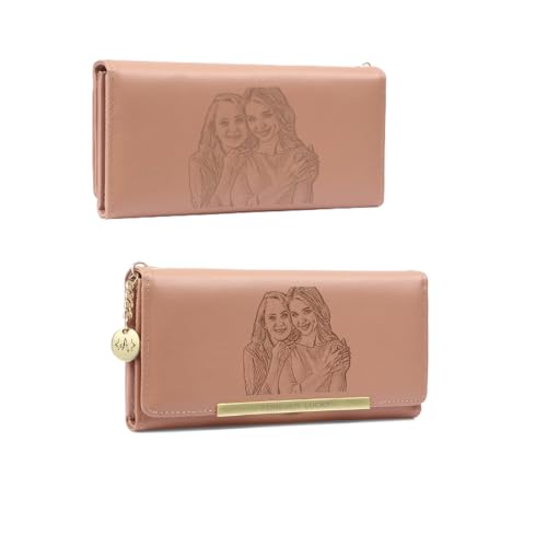 Personalisierte Damen Geldbörse Mit Foto Große Lange Geldbörse Geschenke Für Frauen Geburtstag Muttertag Geldbörse Groß Damen Portemonnaie (E - Rosa) von Grovjewfit