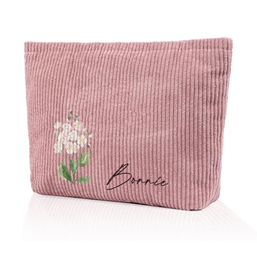 Personalisierte Kosmetiktasche Damen Multifunktionaler Kosmetiktäschchen Reise Makeup Tasche Portable Aesthetic Bag Kulturbeutel Weihnachten Geburtstag Damen Geschenke Für Mutter Frauen (Lotusfarbe) von Grovjewfit