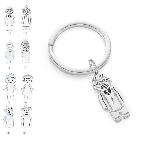 Personalisierter Schlüsselanhänger Damen Paare Schlüsselbund Männer Weihnachten Muttertag Als Geschenke Für Mutter Freund Frauen Schlüsselring Mit Gravur Namen Keychain (Edelstahl) von Grovjewfit