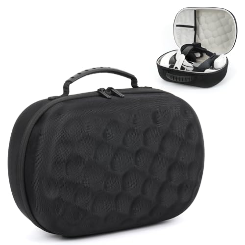 Growalleter Tasche für Meta Quest 3S/3/2, Eva Harte Hülle kompatibel mit BOBOVR M3 Pro/Kiwi Design/AMVR-Kopfband, Headset, Controller & Zubehör, VR Reise Schutz Organizer Case/Koffer/Taschen (Bk) von Growalleter