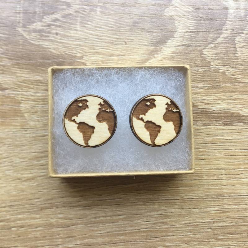 Ohrringe Aus Dem Erdholz, Holz, Planeten, Der Welt Ohrringe Aus Dem Erdholz, Holz, Planeten, Der Welt von GrowingTreeGallery