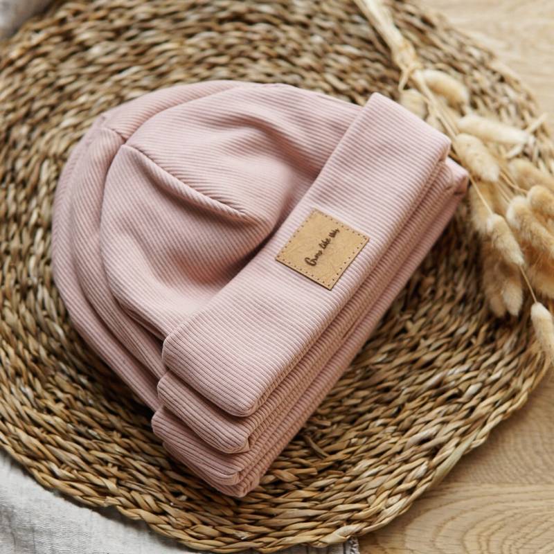 Hipster Beanie Ripp Ku 50/53 Altrosa, Rosa, Mädchenmütze von GrowlikethisShop