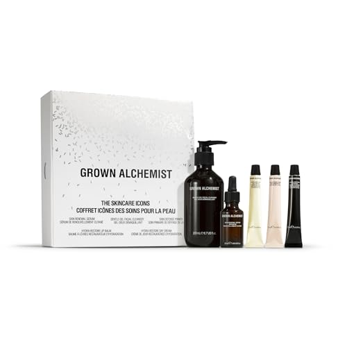Grown Alchemist The Skincare Icons Kit - Skin Care Set, Hydrating Face Cleanser, Day Cream, Natural Lip Balm, Skin Renewal Serum, Defense Face Primer- Luxury Beauty Gift Set for Women, Christmas von Grown Alchemist