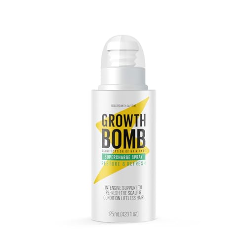 Growth Bomb Supercharge Haarwachstum Spray - Leave-in Kopfhautpflege mit natürlichem Koffein, Yerba-Maté, Pfefferminzöl & Aloe Vera - stärkt Haarwurzeln, gegen Haarausfall, volleres Haar - 125ml Growth Bomb Supercharge Haarwachstum Spray - Leave-in Kopfhautpflege mit natürlichem Koffein, Yerba-Maté, Pfefferminzöl & Aloe Vera - stärkt Haarwurzeln, gegen Haarausfall, volleres Haar - 125ml von Growth Bomb
