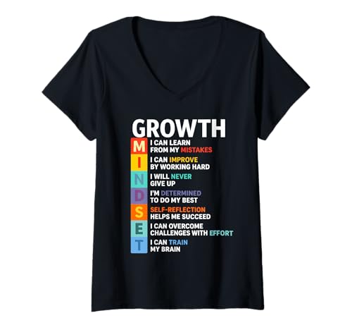 Damen Growth Mindset Definition Motivational Inspiration Zitat T-Shirt mit V-Ausschnitt Damen Growth Mindset Definition Motivational Inspiration Zitat T-Shirt mit V-Ausschnitt von Growth Mindset Definition Motivational Quote