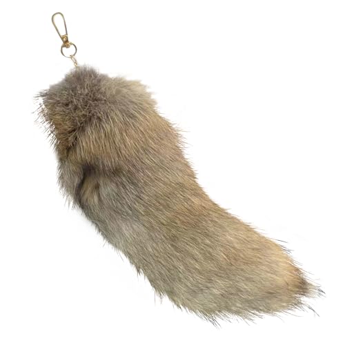Grtheenumb Therian Tail Keychain, flauschiger Wolf Schwanz Quasten Fox Tail Keychain Cosplay Spielzeug Handtasche Rucksack Anhänger für Mädchen, Style2 von Grtheenumb