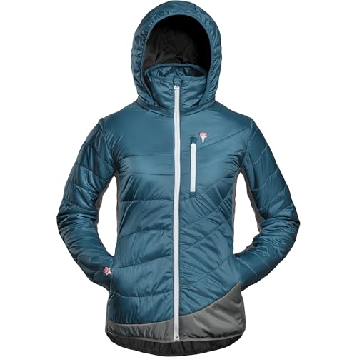 Grüezi-Bag Damen Refreshful SilkWool Jacke, saphir blue-grey, M von Grüezi-Bag