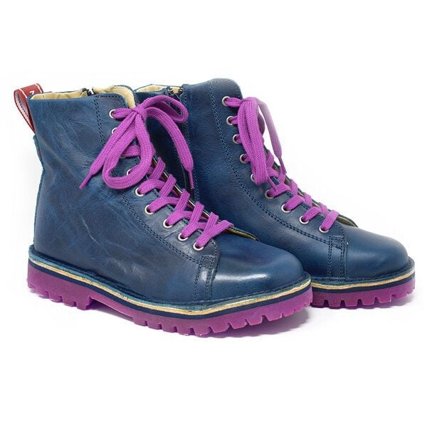 Grünbein Shoes Schnürboots Noa II lose Einlage blau-lila von Grünbein Shoes