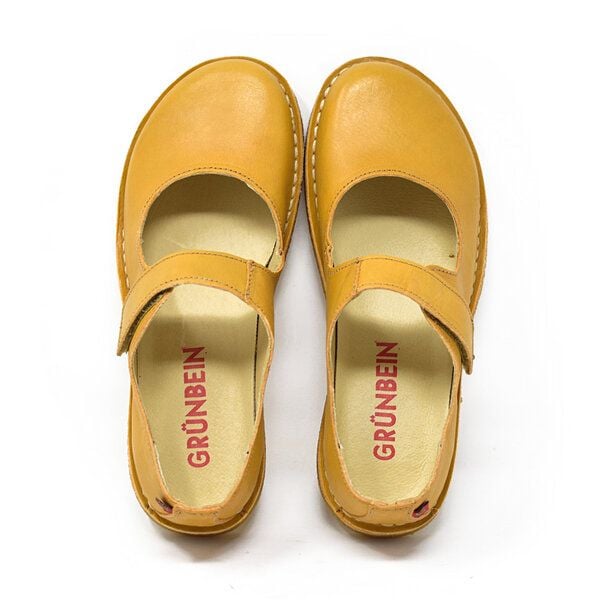 Grünbein Shoes Spangen-Ballerinas Gerda Naturform lose Einlage golden spice von Grünbein Shoes